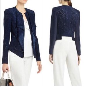BCBGMaxAzria Navy Blazer w/ laser Cutout Details